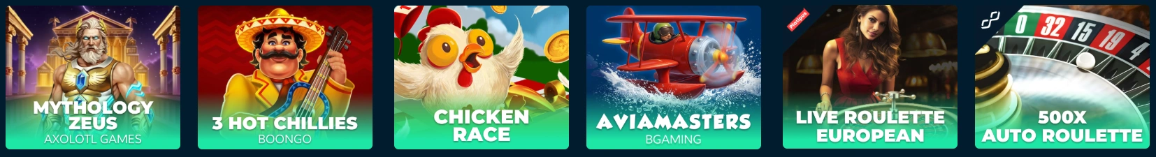 Popular casino games available at Rolletto Casino