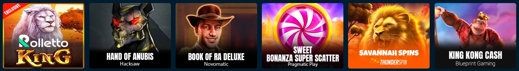 Video slots available at Rolletto Casino